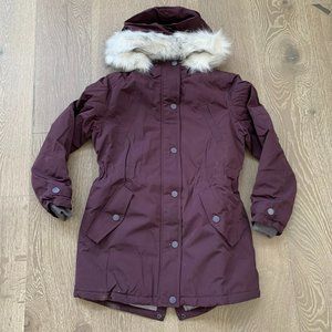 Girls' purple faux fur hooded coat